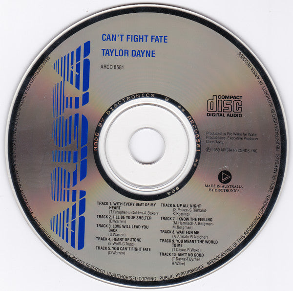 Taylor Dayne : Can't Fight Fate (CD, Album)