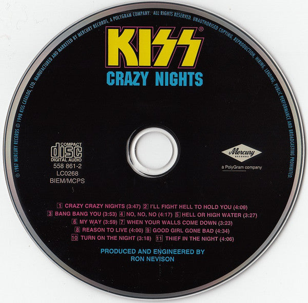 Kiss : Crazy Nights (CD, Album, RE, RM)
