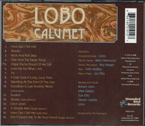 Lobo (3) : Calumet (CD, Album)