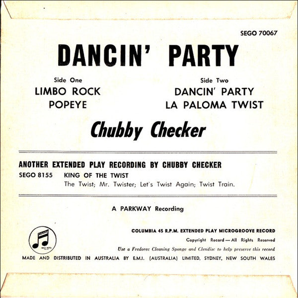 Chubby Checker : Dancin' Party (7", EP)