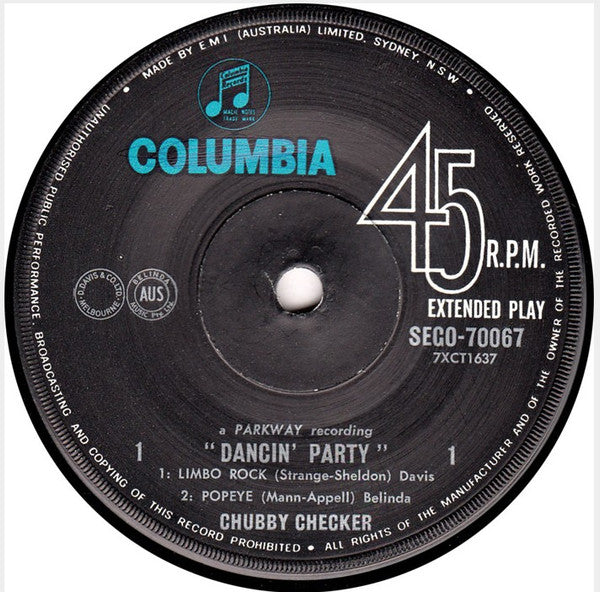 Chubby Checker : Dancin' Party (7", EP)