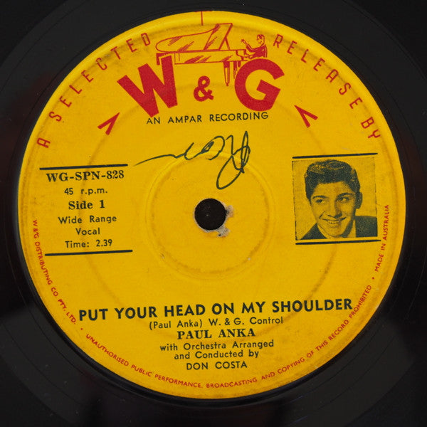 Paul Anka : Put Your Head On My Shoulder (7", Single)