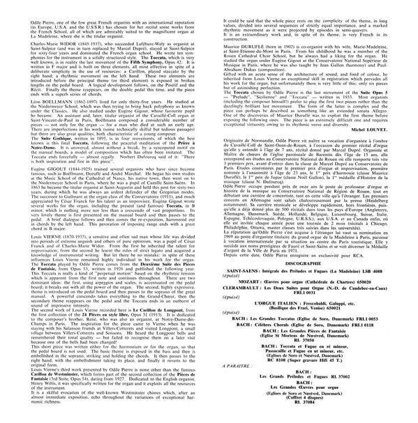 Odile Pierre / Widor*, Boellmann*, Gigout*, Vierne*, Duruflé* : Toccatas Et Carillons (LP, Album, RE)