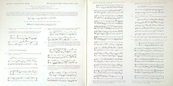 Johann Sebastian Bach - Peter-Lukas Graf, Hansheinz Schneeberger, Ilse Mathieu, Walter Kägi, Rolf Looser, Jörg Ewald Dähler, Christine Daxelhofer, Ernst Gerber : Musikalisches Opfer (LP, Album)