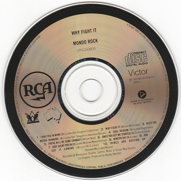 Mondo Rock : Why Fight It (CD, Album)