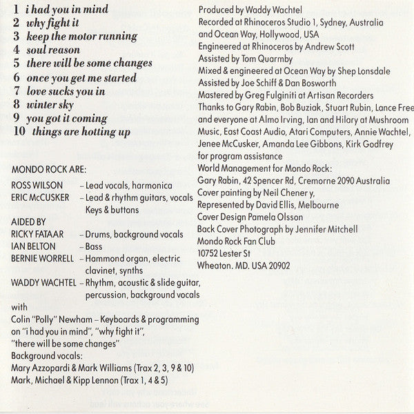 Mondo Rock : Why Fight It (CD, Album)