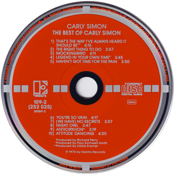 Carly Simon : The Best Of Carly Simon (CD, Comp, RE, Tar)