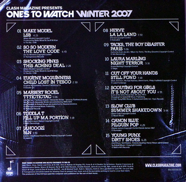 Various : Clash Magazine Presents: Ones To Watch Winter 2007 (CD)
