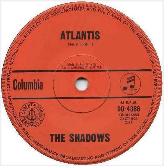 The Shadows : Atlantis (7", Single)