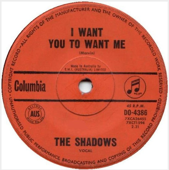 The Shadows : Atlantis (7", Single)