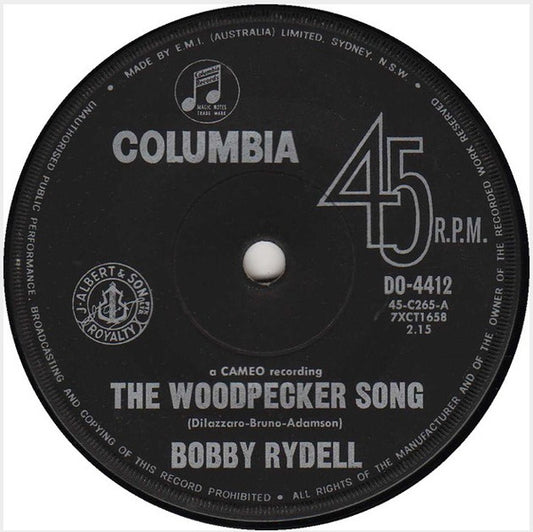 Bobby Rydell : The Woodpecker Song (7", Single)
