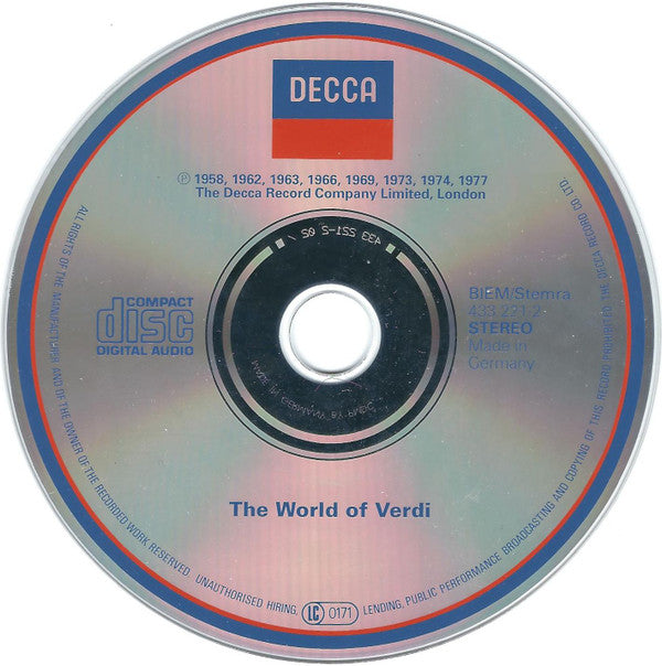 Verdi*, Sutherland*, Pavarotti*, Horne* : The World Of Verdi (CD, Comp, RE, RM)
