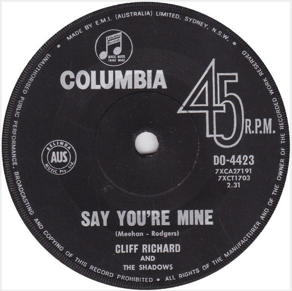 Cliff Richard And The Shadows* : Don't Talk To Him (7", Single)
