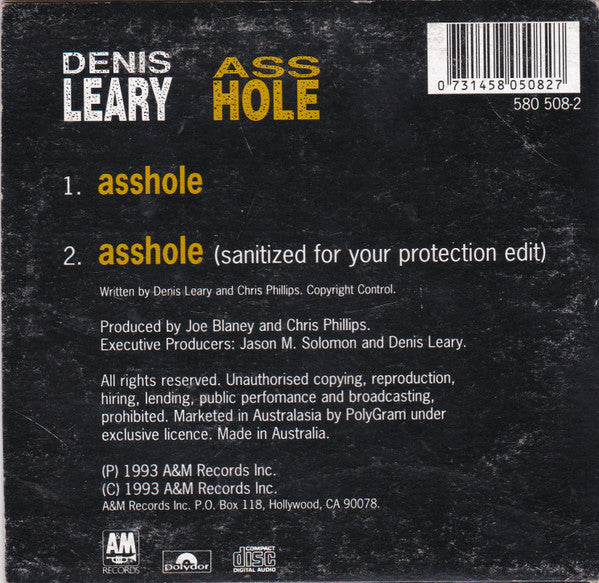 Denis Leary : Asshole (CD, Single)