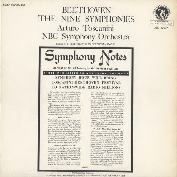Beethoven*, Arturo Toscanini, NBC Symphony Orchestra : The Nine Symphonies (7xLP, Mono, RE + Box, Comp)