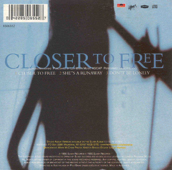BoDeans : Closer To Free (CD, Single, Car)