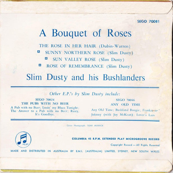 Slim Dusty And His Bushlanders : A Bouquet Of Roses (7", EP)