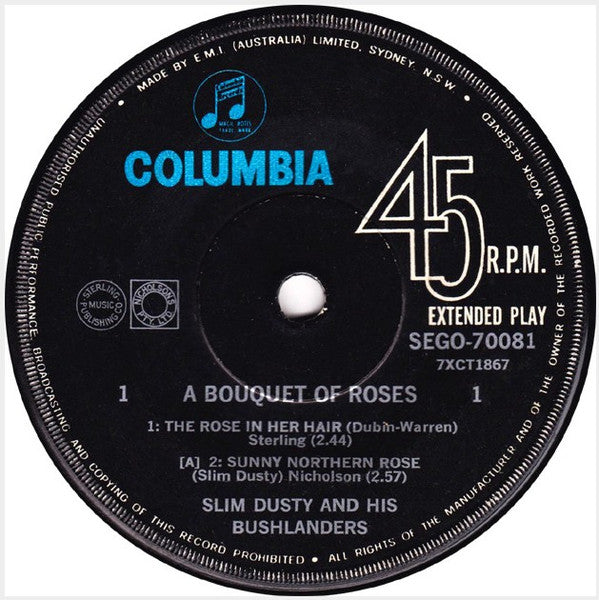Slim Dusty And His Bushlanders : A Bouquet Of Roses (7", EP)