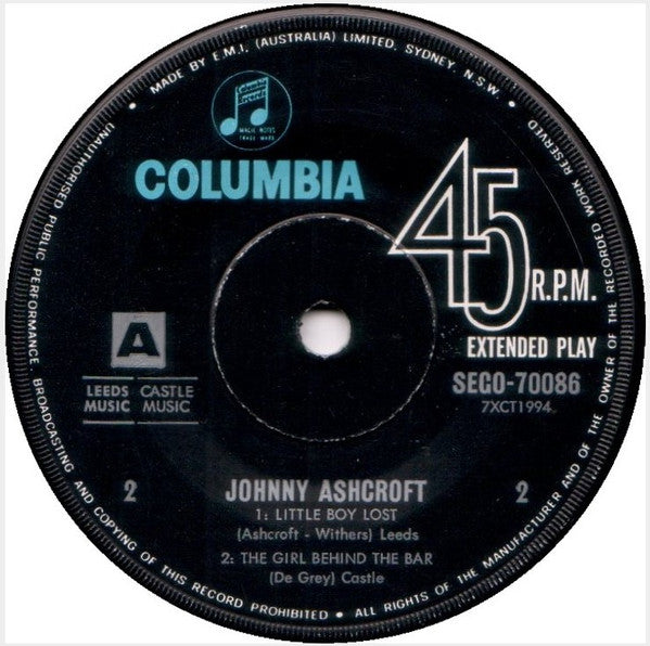 Johnny Ashcroft : Kimberley Way (7", EP)