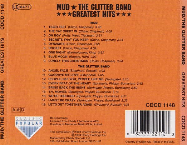 Mud / The Glitter Band : Greatest Hits (CD, Comp, Re-)