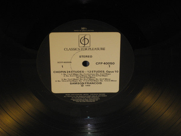 Frédéric Chopin, Samson François : Etudes (LP, Comp)