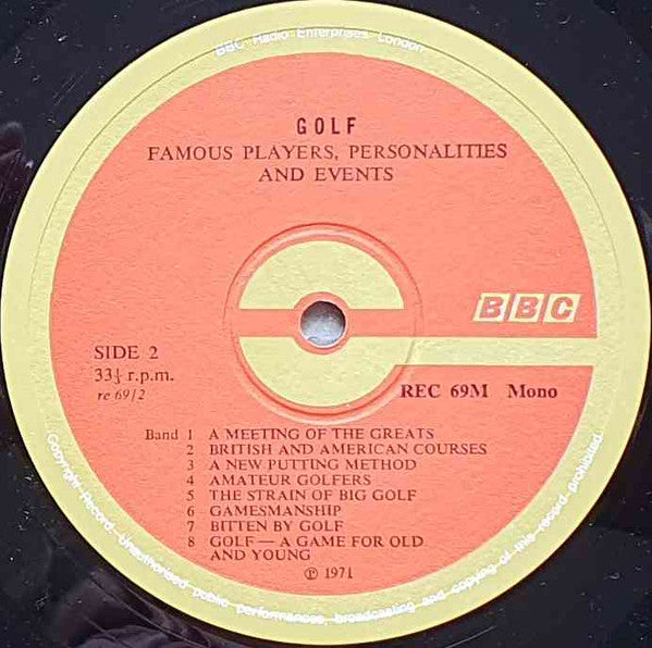 Various : Golf Famous Players, Personalities And Events (LP, Mono)