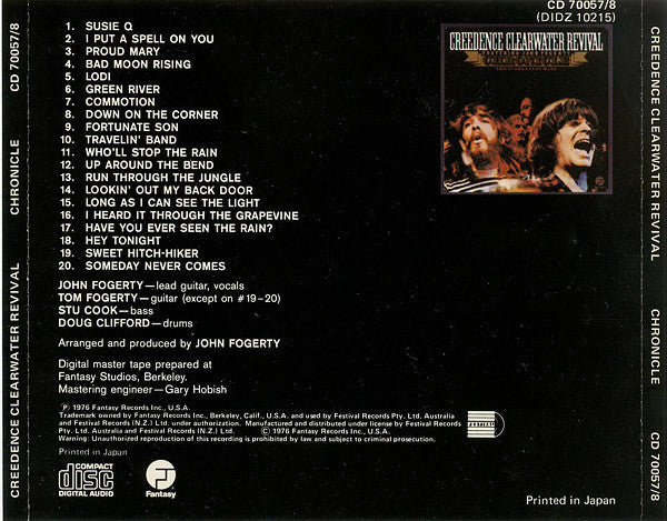 Creedence Clearwater Revival Featuring John Fogerty : Chronicle - The 20 Greatest Hits (CD, Comp, RE)