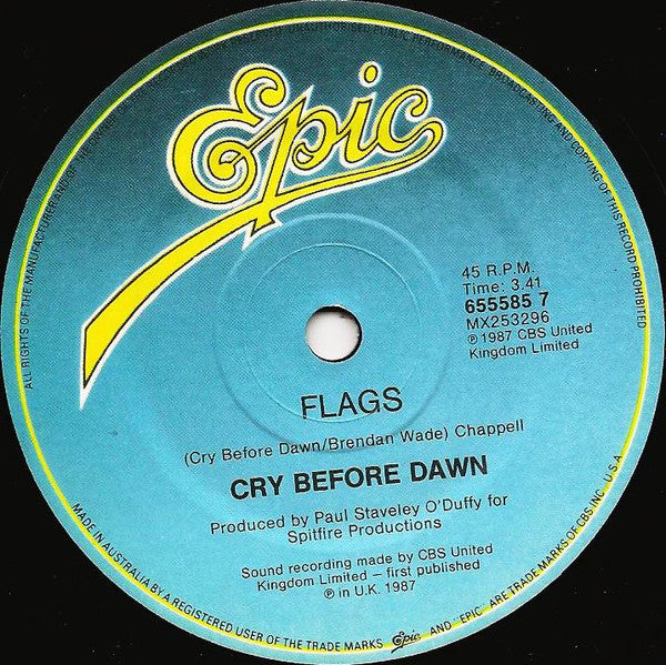 Cry Before Dawn : No Living Without You (7", Single)