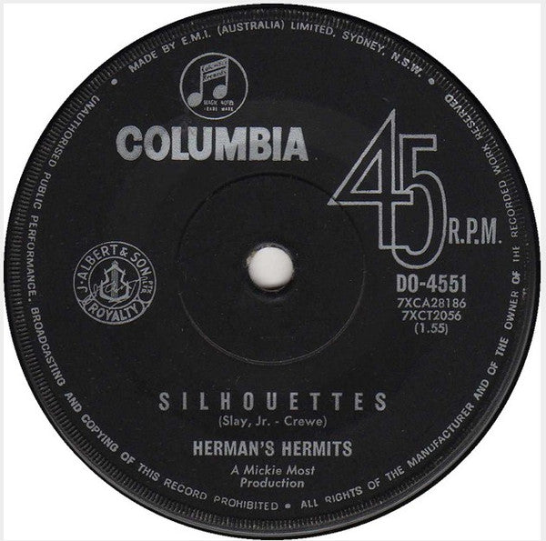 Herman's Hermits : Silhouettes (7", Single)