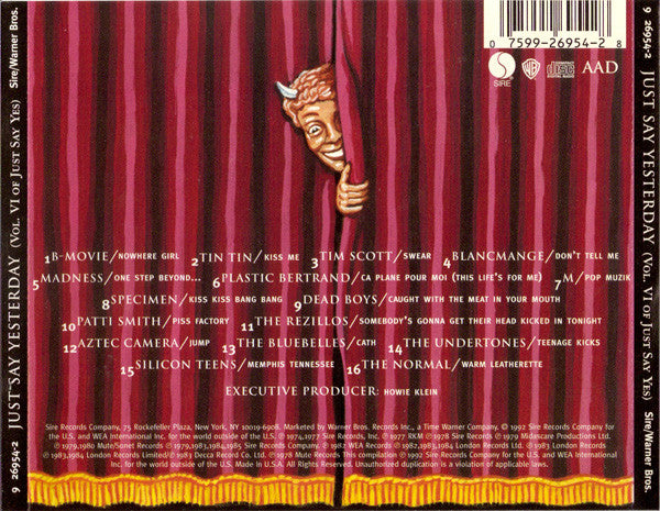 Various : Just Say Yesterday (Vol. VI Of Just Say Yes) (CD, Comp)