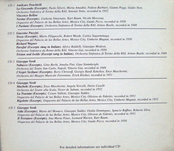 Maria Callas / Ponchielli* • Bellini* • Puccini* • Wagner* • Verdi* : Viva Diva (5xCD, Comp, RM + Box, Sli)