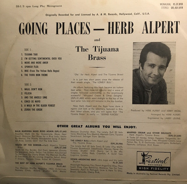 Herb Alpert And The Tijuana Brass* : !!Going Places!! (LP, Album)