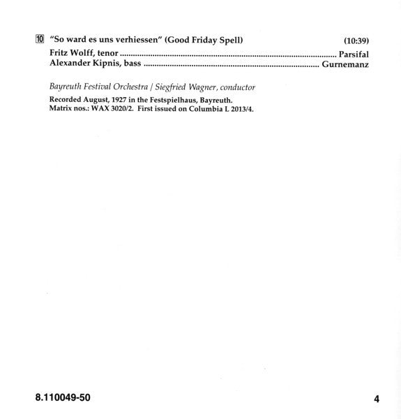 Richard Wagner - Karl Muck : Parsifal  (The Complete Karl Muck Parsifal Recordings, 1927-8) (2xCD, Comp)