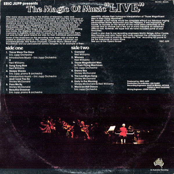 Eric Jupp, Shirley McDonald, Neil Williams & The Eric Jupp Orchestra* : Eric Jupp Presents The Magic Of Music "Live" (LP, Album)