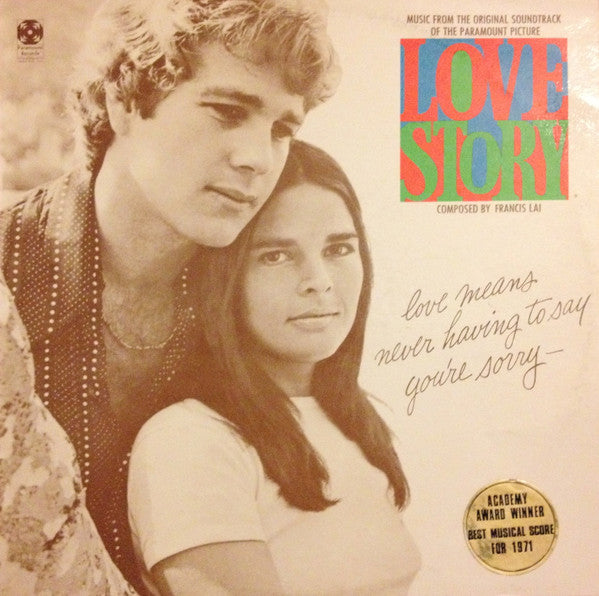 Francis Lai : Love Story - Music From The Original Soundtrack Of The Paramount Picture (LP, Album)