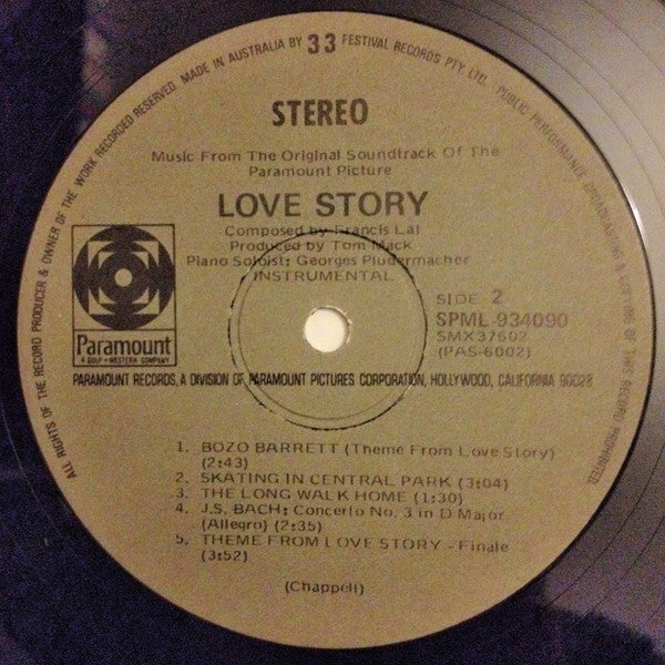 Francis Lai : Love Story - Music From The Original Soundtrack Of The Paramount Picture (LP, Album)