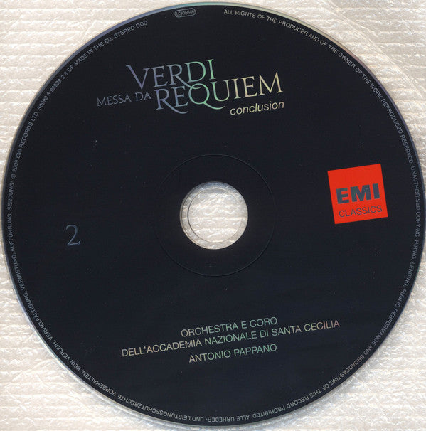 Giuseppe Verdi - Anja Harteros, Sonia Ganassi, Rolando Villazón, René Pape, Orchestra dell'Accademia Nazionale di Santa Cecilia, Antonio Pappano : Messa Da Requiem (2xCD, Album)