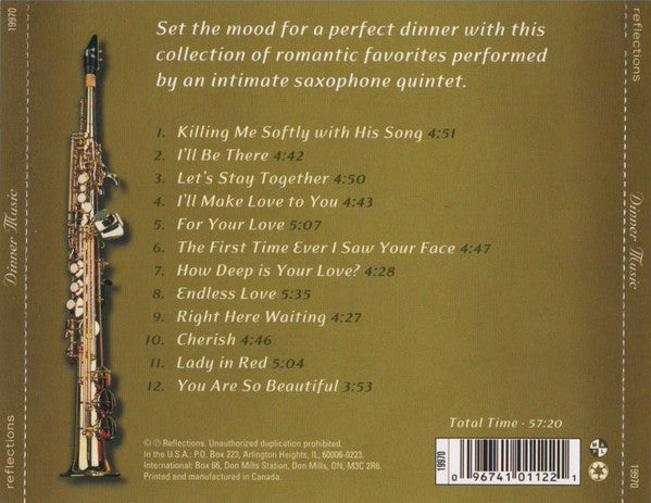 Romantic Saxophone Quintet : Dinner Music (CD, Comp)