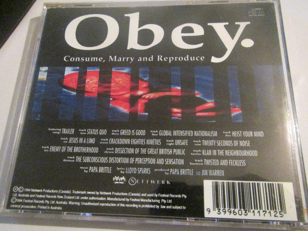 Papa Brittle : Obey, Consume, Marry And Reproduce (CD, Album)