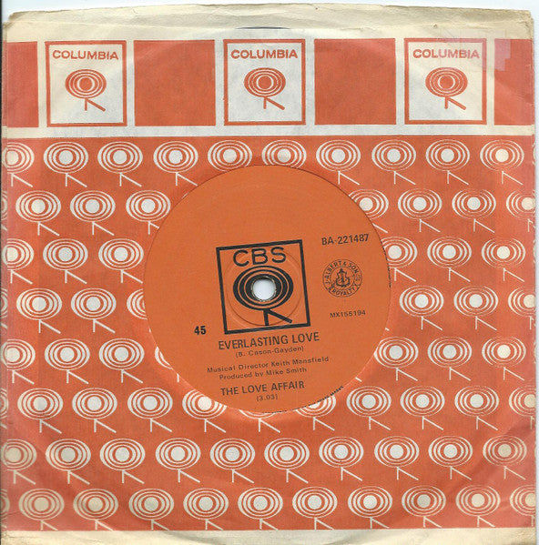 The Love Affair : Everlasting Love (7", Single)