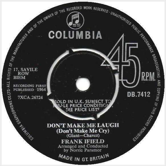 Frank Ifield : Don't Make Me Laugh (Don't Make Me Cry) (7", Single)