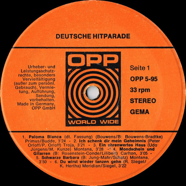 Unknown Artist : Deutsche Hitparade (LP, Comp)