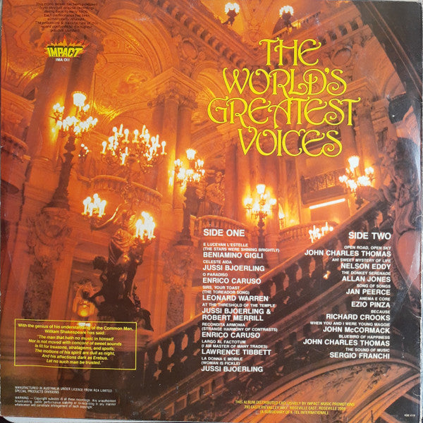 Various : The World's Greatest Voices (LP, Comp)