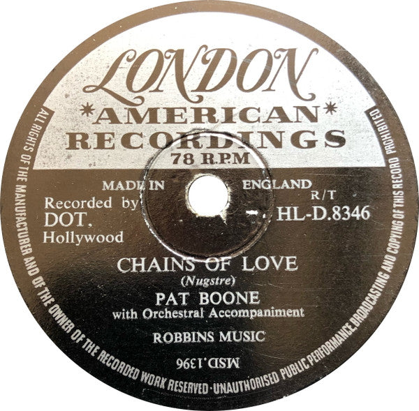 Pat Boone : Friendly Persuasion / Chains Of Love (Shellac, 10")