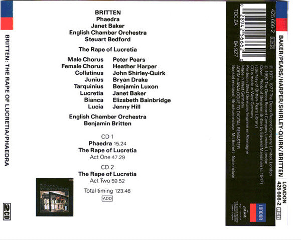 Britten* : The Rape Of Lucretia - Phaedra (2xCD, Album, Comp, RM)