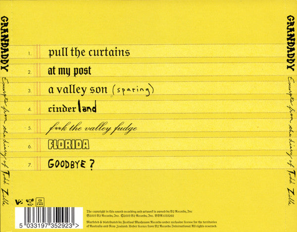 Grandaddy : Excerpts From The Diary Of Todd Zilla (CD, EP)