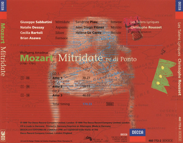 Mozart* - Cecilia Bartoli, Natalie Dessay, Giuseppe Sabbatini, Brian Asawa, Christophe Rousset, Les Talens Lyriques : Mitridate (3xCD, Album + Box)