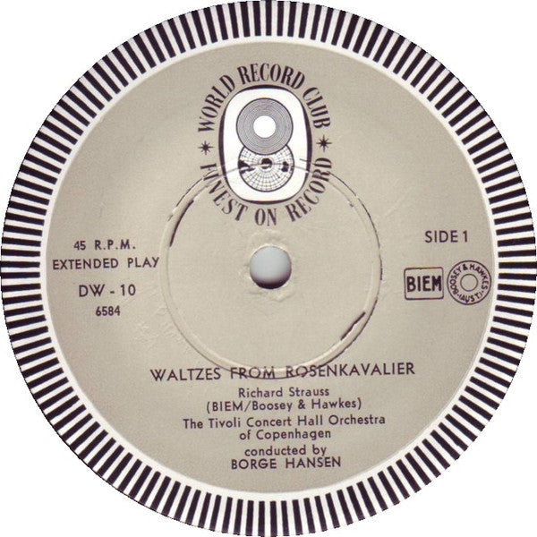 Richard Strauss, Smetana*, Khatchaturian* : Waltzes From "Der Rosenkavalier" / Dance Of The Comedians / The Sabre Dance   (7", EP, Club)