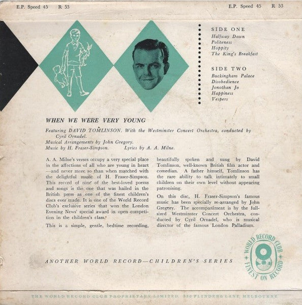 Alan Alexander Milne : When We Were Very Young (7", EP, Mono, Club, RE)