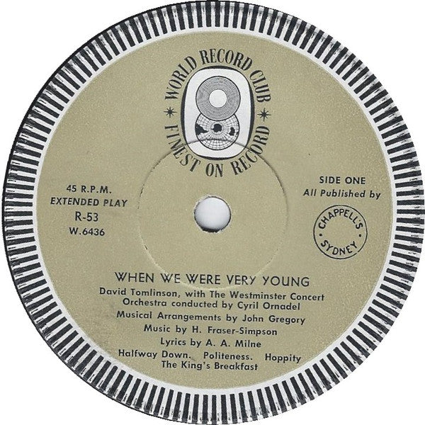 Alan Alexander Milne : When We Were Very Young (7", EP, Mono, Club, RE)